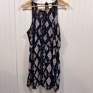 Forever 21 Navy geometric print open back dress